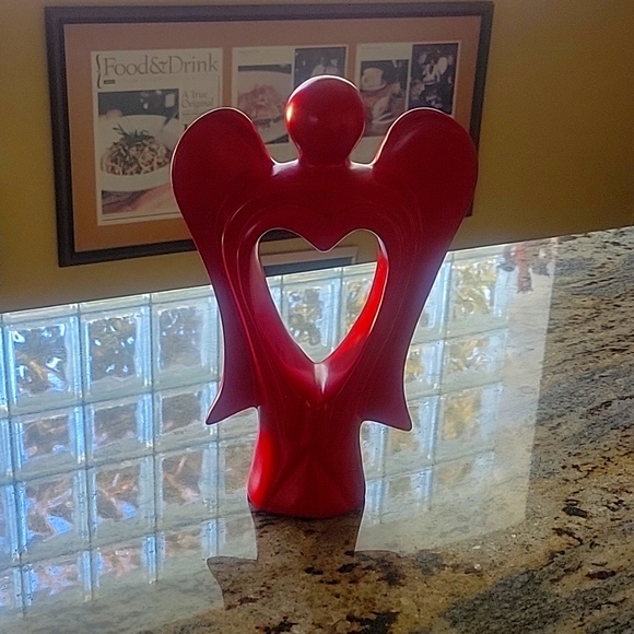 Other - Soapstone red hearted angel